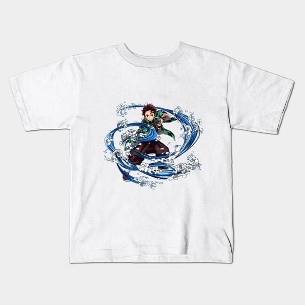 kimetsu no yaiba wikia demon slayer tanjiro manga covers design printing from the front and back Kids T-Shirt by black lynx